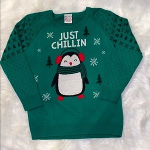🛍 Green Christmas penguin sweater